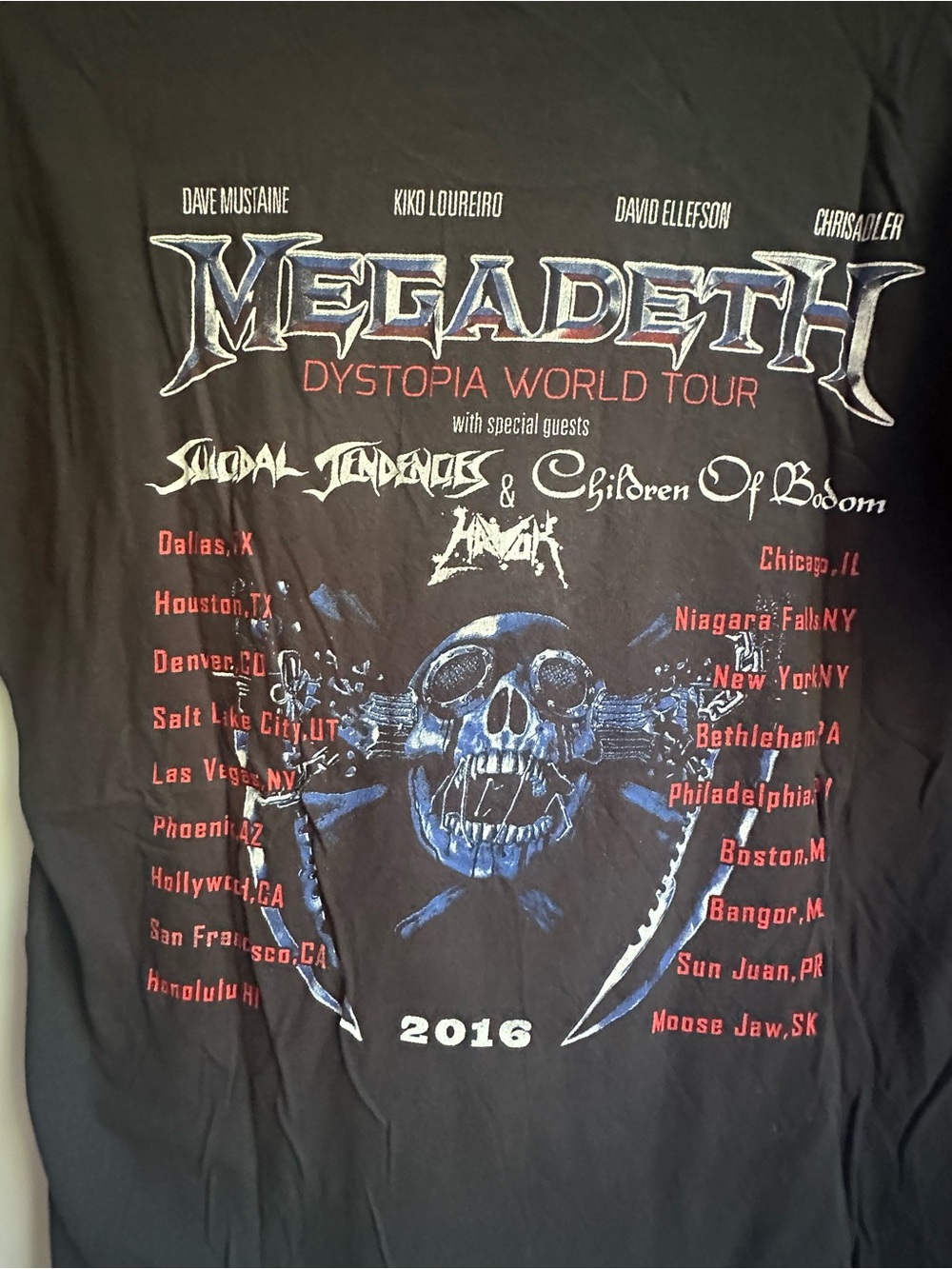 Megadeth – Dystopia World Tour 2016 Graphic Band Tee | XL | Black | 100% Cotton - Picture 3 of 3